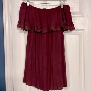 Rue21 Off the shoulder Wine Red Dress- Size XS